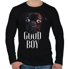 PRINTFASHION Mopsz - Good Boy - Férfi hosszú ujjú póló - Fekete férfi póló