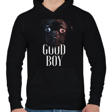 PRINTFASHION Mopsz - Good Boy - Férfi kapucnis pulóver - Fekete