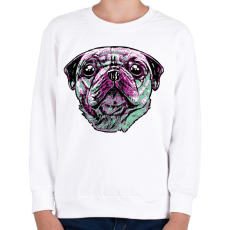 PRINTFASHION Mopsz - Gyerek pulóver - Fehér