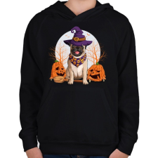 PRINTFASHION Mopsz halloween - Gyerek kapucnis pulóver - Fekete gyerek pulóver, kardigán
