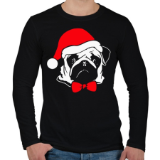 PRINTFASHION Mopsz karácsony - Férfi hosszú ujjú póló - Fekete férfi póló