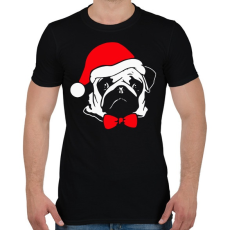 PRINTFASHION Mopsz karácsony - Férfi póló - Fekete