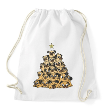 PRINTFASHION Mopsz karácsonyfa - Sportzsák, Tornazsák - Fehér tornazsák