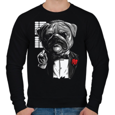 PRINTFASHION Mopsz keresztapa - Férfi pulóver - Fekete