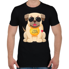 PRINTFASHION Mopsz kutya - Férfi póló - Fekete