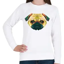PRINTFASHION Mopsz kutya - Női pulóver - Fehér női pulóver, kardigán