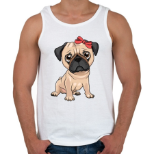 PRINTFASHION Mopsz piros masnival - Férfi atléta - Fehér atléta, trikó