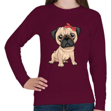 PRINTFASHION Mopsz piros masnival - Női pulóver - Bordó női pulóver, kardigán