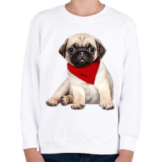 PRINTFASHION Mopsz póló - Gyerek pulóver - Fehér