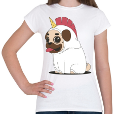 PRINTFASHION Mopsz unikornis - Női póló - Fehér női póló
