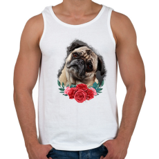 PRINTFASHION Mopsz virággal - Férfi atléta - Fehér