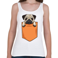 PRINTFASHION Mopsz zsebminta - Női atléta - Fehér