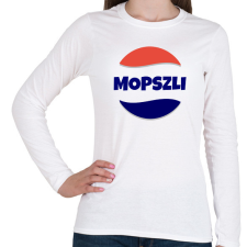 PRINTFASHION MOPSZLI - Női hosszú ujjú póló - Fehér női póló