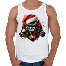 PRINTFASHION Morcos karácsonyi party gorilla - Férfi atléta - Fehér