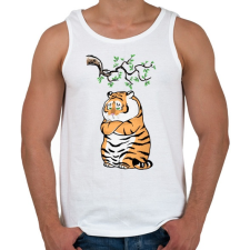 PRINTFASHION morcos tigris - Férfi atléta - Fehér atléta, trikó