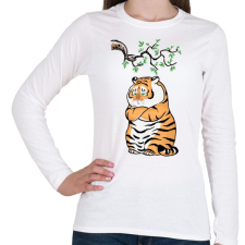 PRINTFASHION morcos tigris - Női hosszú ujjú póló - Fehér női póló