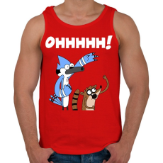 PRINTFASHION Mordecai és Rigby - Férfi atléta - Piros