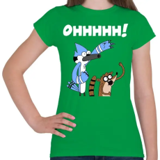 PRINTFASHION Mordecai és Rigby - Női póló - Zöld