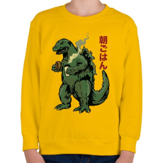 PRINTFASHION Morning Godzilla - Gyerek pulóver - Sárga