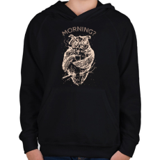 PRINTFASHION Morning? - Gyerek kapucnis pulóver - Fekete