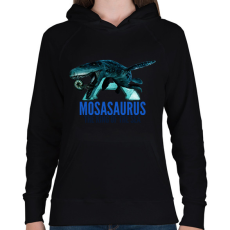 PRINTFASHION MOSASAURUS - Női kapucnis pulóver - Fekete