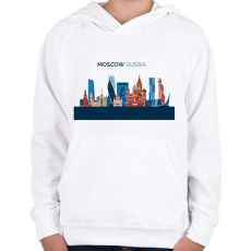 PRINTFASHION Moscow - Gyerek kapucnis pulóver - Fehér