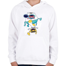 PRINTFASHION Mosógép vs. Zokni - Gyerek kapucnis pulóver - Fehér gyerek pulóver, kardigán