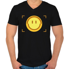 PRINTFASHION Mosoly keresés - Férfi V-nyakú póló - Fekete