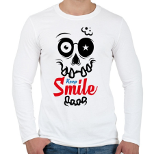 PRINTFASHION Mosolyogj - Férfi hosszú ujjú póló - Fehér férfi póló