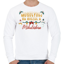 PRINTFASHION Mosolyogj, ha hiszel - Férfi pulóver - Fehér férfi pulóver, kardigán