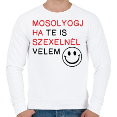 PRINTFASHION Mosolyogj ha te is - Férfi pulóver - Fehér