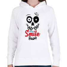 PRINTFASHION Mosolyogj - Női kapucnis pulóver - Fehér női pulóver, kardigán