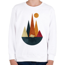 PRINTFASHION Mosómedve és hegyek - Gyerek pulóver - Fehér gyerek pulóver, kardigán