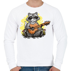 PRINTFASHION Mosómedve gitárral - Férfi pulóver - Fehér