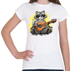 PRINTFASHION Mosómedve gitárral - Női póló - Fehér