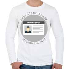 PRINTFASHION Most már hivatalos, megvan a jogsim! - Férfi hosszú ujjú póló - Fehér férfi póló
