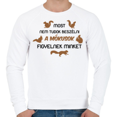 PRINTFASHION Most nem tudok beszélni - Férfi pulóver - Fehér
