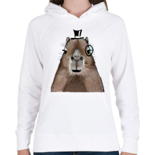 PRINTFASHION Mösziő Capybara - Női kapucnis pulóver - Fehér női pulóver, kardigán