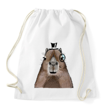 PRINTFASHION Mösziő Capybara - Sportzsák, Tornazsák - Fehér tornazsák