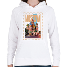 PRINTFASHION Moszkva - Női kapucnis pulóver - Fehér