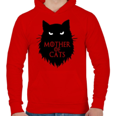 PRINTFASHION Mother of cats  - Férfi kapucnis pulóver - Piros