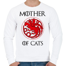PRINTFASHION Mother of Cats - Férfi pulóver - Fehér