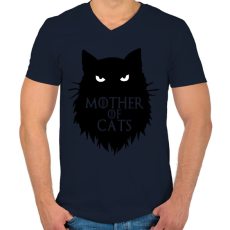 PRINTFASHION Mother of cats  - Férfi V-nyakú póló - Sötétkék
