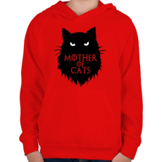 PRINTFASHION Mother of cats  - Gyerek kapucnis pulóver - Piros