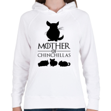 PRINTFASHION Mother of Chinchillas - Női kapucnis pulóver - Fehér női pulóver, kardigán