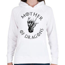PRINTFASHION Mother of dragons - Női kapucnis pulóver - Fehér