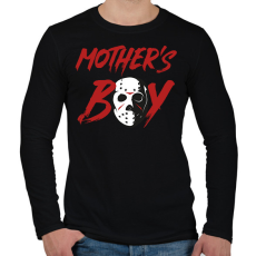 PRINTFASHION Mother's boy - Férfi hosszú ujjú póló - Fekete