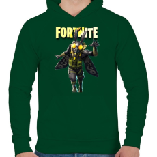 PRINTFASHION Mothmando Fortnite - Férfi kapucnis pulóver - Sötétzöld