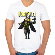 PRINTFASHION Mothmando Fortnite - Férfi V-nyakú póló - Fehér férfi póló
