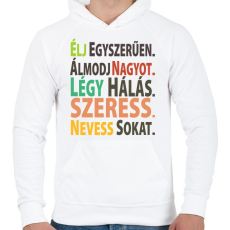 PRINTFASHION Motiváció - Férfi kapucnis pulóver - Fehér